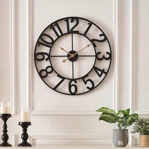 Elegant Black Wall Clock 14”